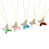 Butterfly Diamond Enamel Necklace
