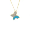 Enamel Butterfly Pendant Necklace