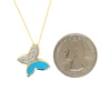 Enamel Butterfly Pendant Necklace