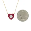 Enamel Heart Diamond Necklace