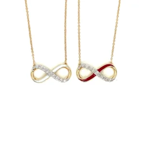 Infinity Diamond Enamel Necklace