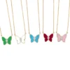Enamel Butterfly Pendant Necklace