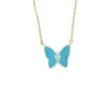 Enamel Butterfly Pendant Necklace