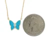 Enamel Butterfly Pendant Necklace