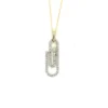 Diamond Paperclip Pendant Necklace