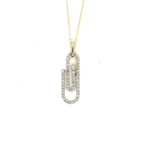 Diamond Paperclip Pendant Necklace