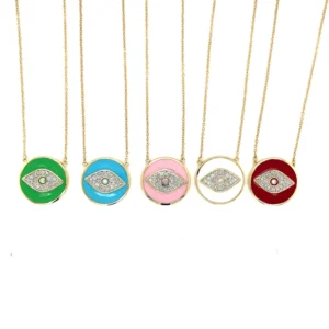 Enamel Evil Eye Necklace