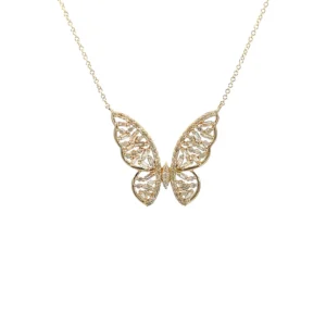 Diamond Butterfly Pendant Necklace