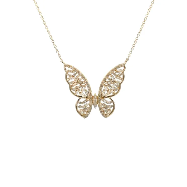 Diamond Butterfly Pendant Necklace