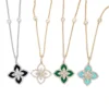Enamel Floral Diamond Necklace