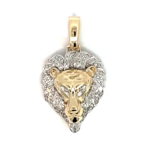 Diamond Lion Head Pendant