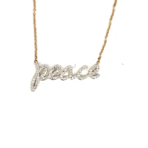 Diamond Peace Script Pendant