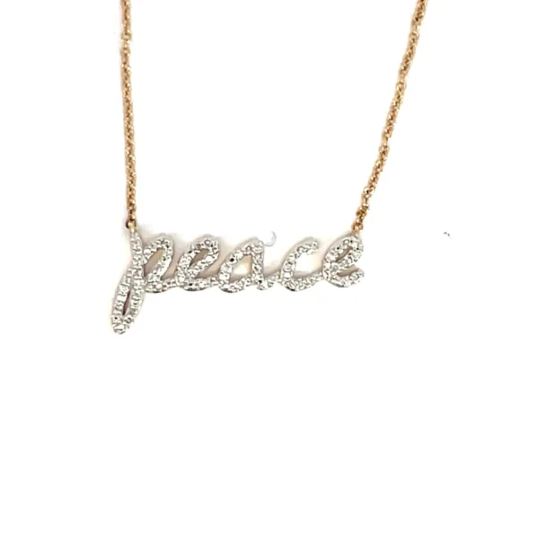 Diamond Peace Script Pendant