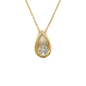 Teardrop Diamond Cluster Necklace