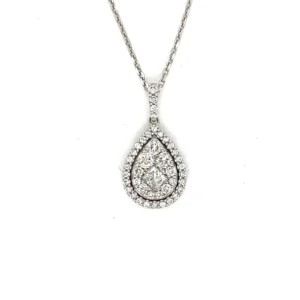 Teardrop Diamond Pendant Necklace