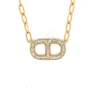 Diamond Anchor Link Necklace
