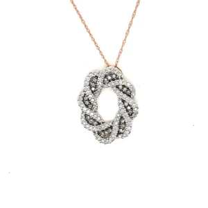 Twisted Diamond Circle Necklace