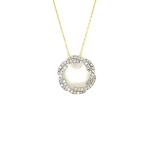 Circle Diamond Pendant Necklace