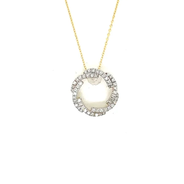 Circle Diamond Pendant Necklace