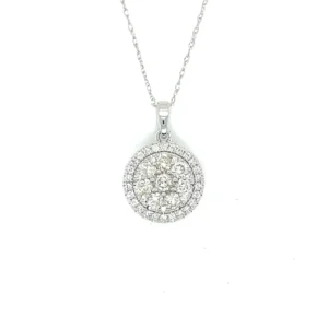 Round Diamond Halo Pendant