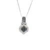 Black Diamond Halo Necklace