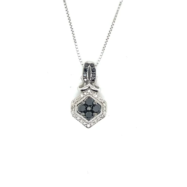 Black Diamond Halo Necklace