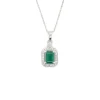 Emerald Halo Pendant Necklace