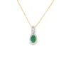 Oval Emerald Pendant Necklace