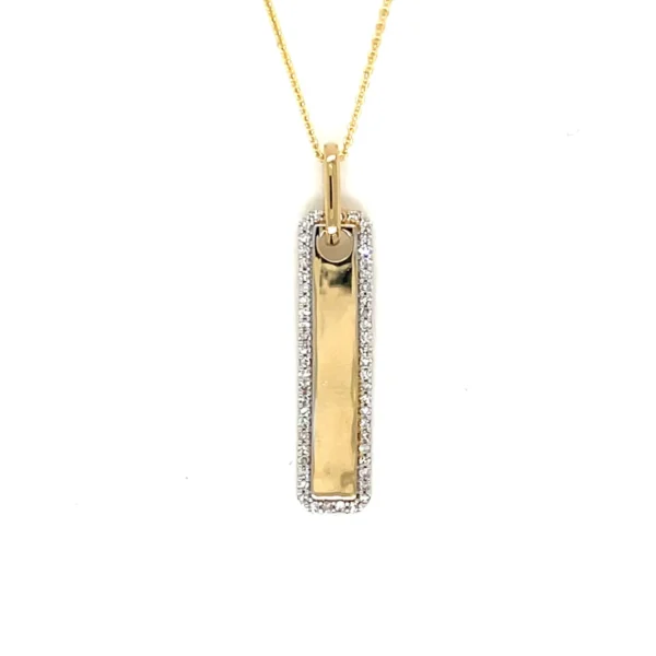Diamond Bar Pendant Necklace