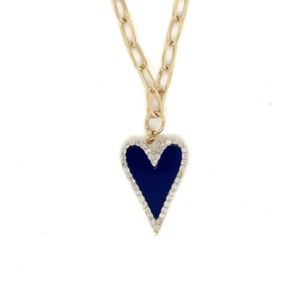 Enamel Heart Pendant Necklace