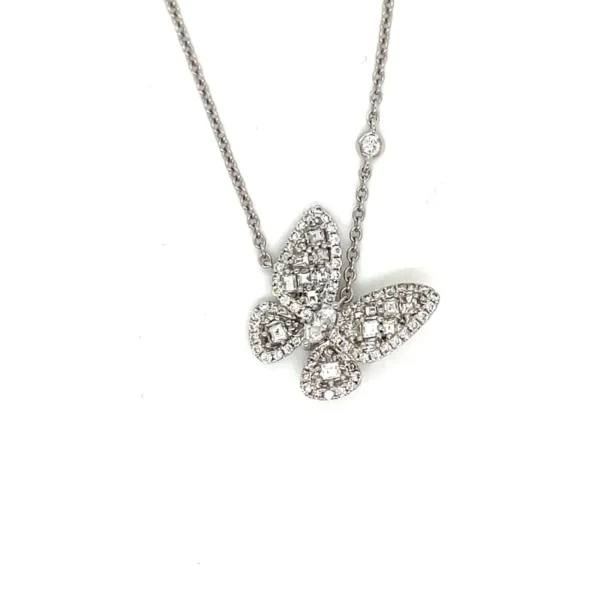 Butterfly Diamond Pendant Necklace