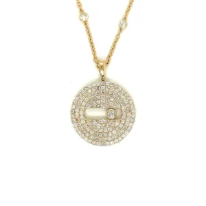 Diamond Disc Pendant Necklace