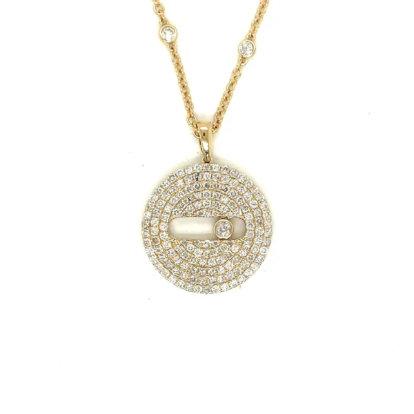 Diamond Disc Pendant Necklace