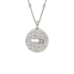 Diamond Disc Pendant Necklace