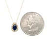 Pear Sapphire Halo Necklace