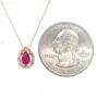 Pear Ruby Halo Necklace