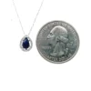 Pear Sapphire Halo Necklace