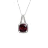 Cushion Garnet Halo Necklace