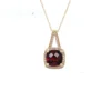 Cushion Garnet Pendant Necklace