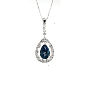 Pear Gemstone Drop Necklace