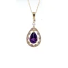 Pear Amethyst Pendant Necklace