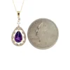 Pear Amethyst Pendant Necklace