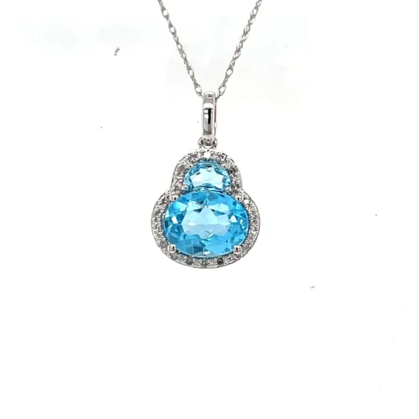 Topaz Halo Pendant Necklace