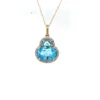 Topaz Diamond Halo Pendant