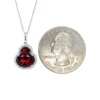 Garnet Halo Pendant Necklace