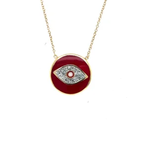 Red Enamel Eye Necklace