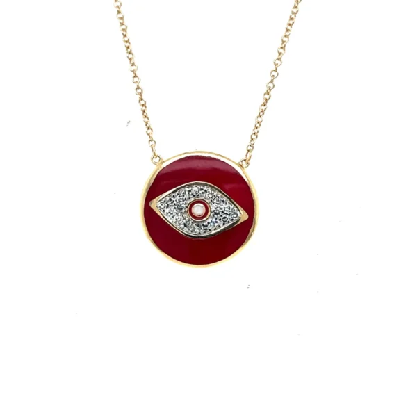 Red Enamel Eye Necklace