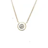 Enamel Diamond Pendant Necklace