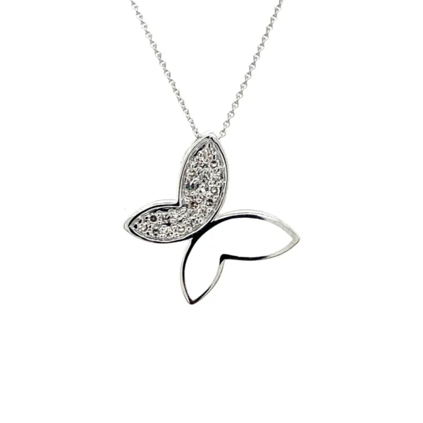 Butterfly Diamond Pendant Necklace