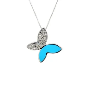 Turquoise Butterfly Pendant Necklace